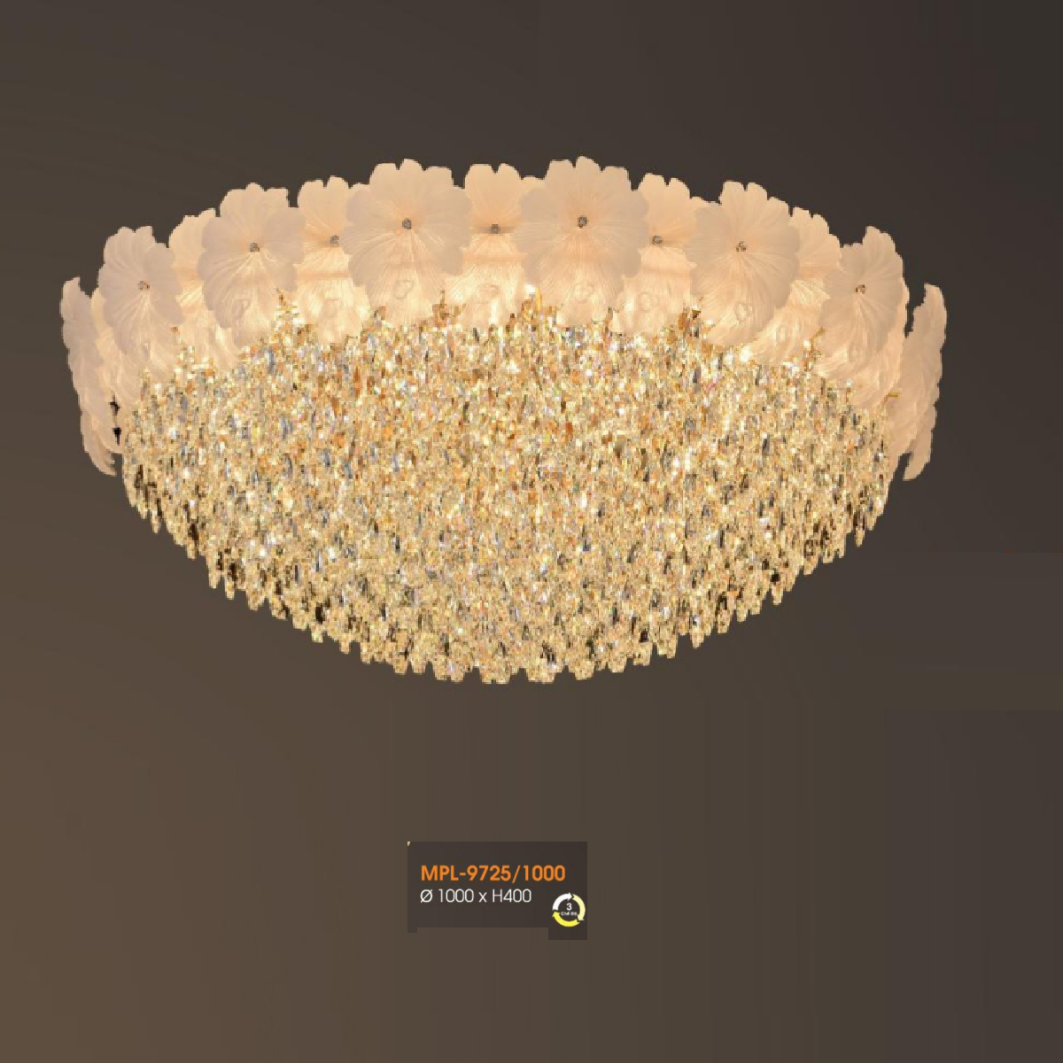 Đèn mâm áp trần pha lê hình tròn - VER9725/600