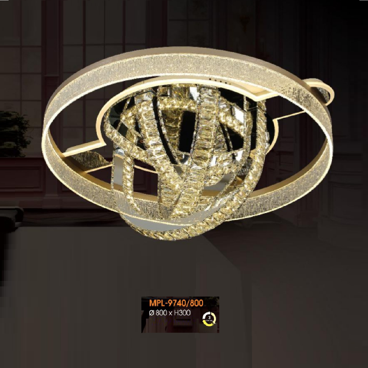 Đèn mâm pha lê hình tròn - VER9740/800